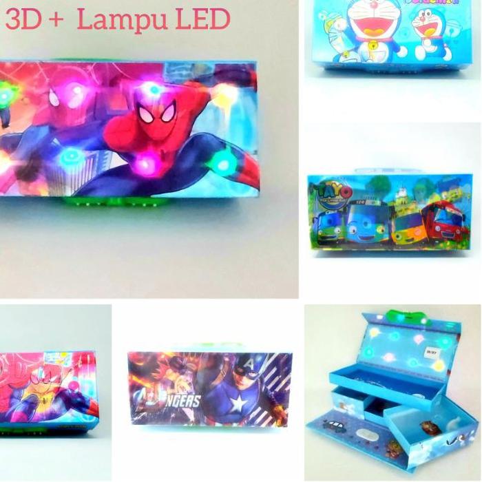 

SALE!!KOTAK PENSIL KODE 3D ADA LAMPU LED karakter anak|RA3