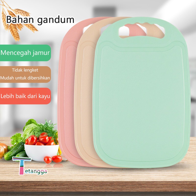 Talenan Antislip Bahan PP Food Grade Buah Sayur Jerami Gandum Cutting Board Talenan Bahan T-VS