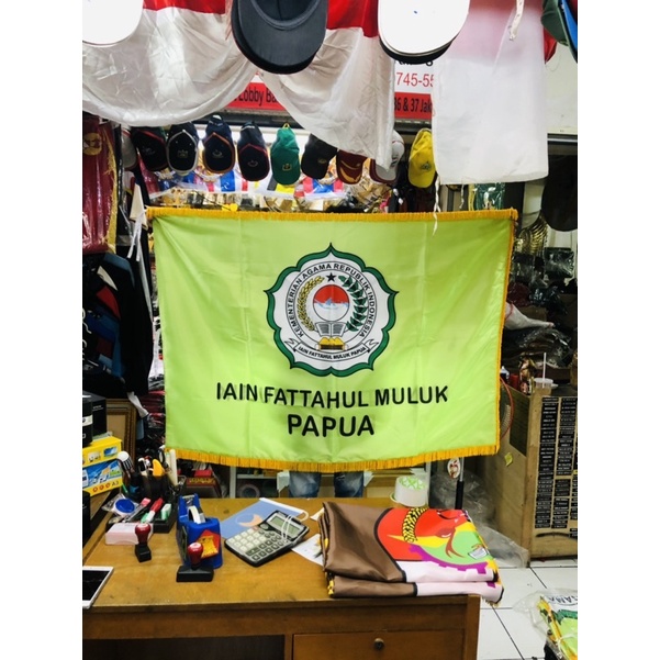 Bendera Pataka Printing bahan satin bolak balik custom bendera pataka printing