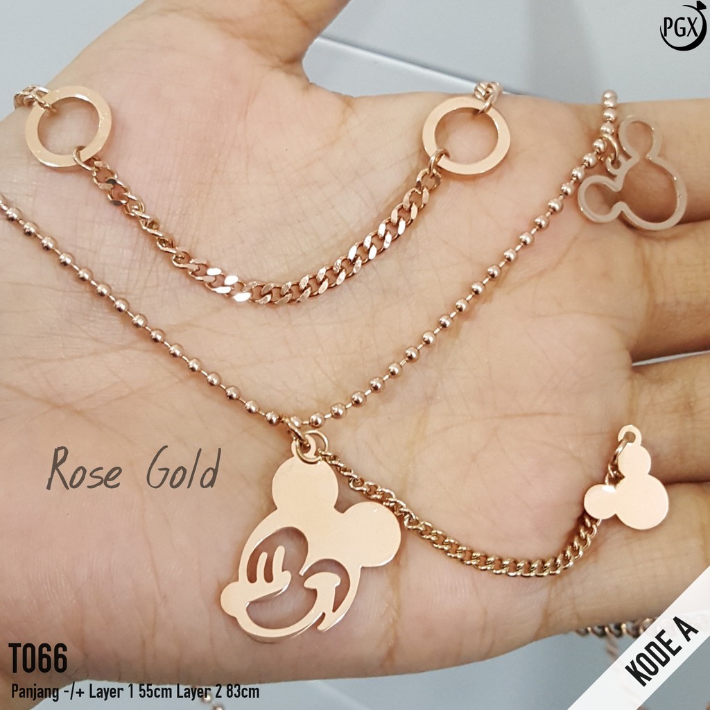 PGX Kalung Titanium Wanita Anti Karat Aksesoris Fashion Perhiasan Premium - T066