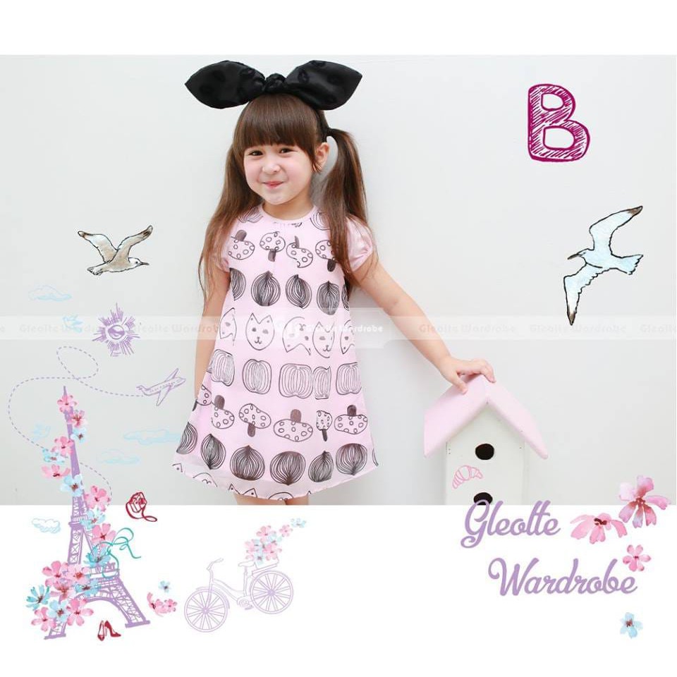 DRESS ANAK CEWEK IMPOR / DRESS PINK ANAK PEREMPUAN IMPOR UKURAN 1-8TAHUN