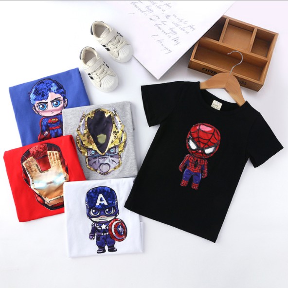 Baju LED Superhero Anak Cowok Baju Lampu Menyala Import