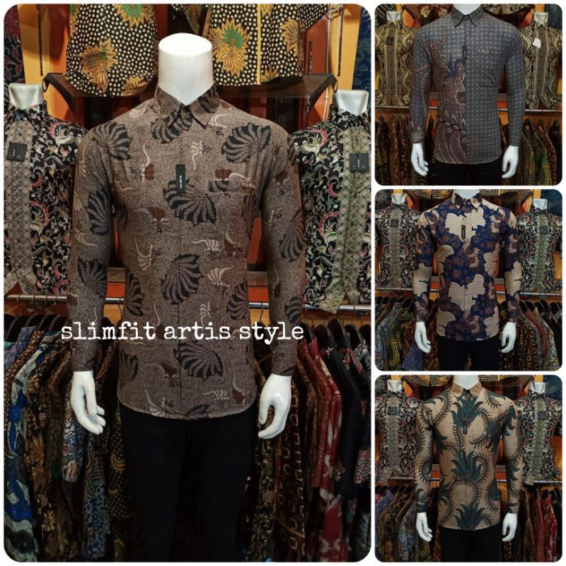 kkemejan Pria Lengan Panjang Slimfit Modern Batik Slimfit Pria batik pria lengan panjang batik simfit