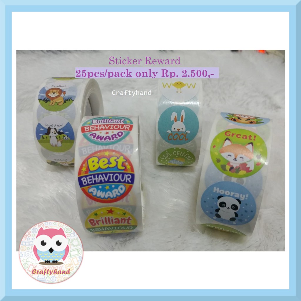 

25pcs Sticker Reward untuk anak/label bulat