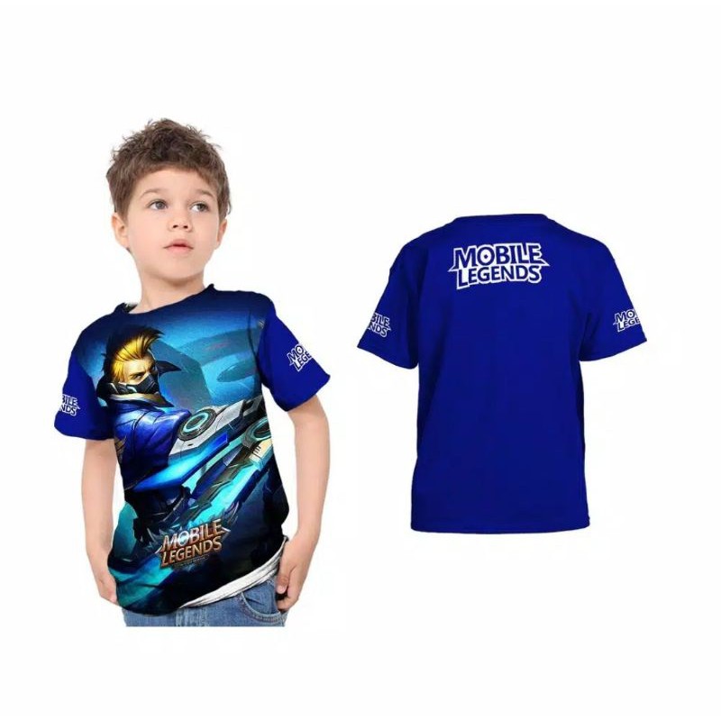 Kaos Anak Tshirt Baju Mobile Legend Hayabusa 01 L/P Custom Fullprint