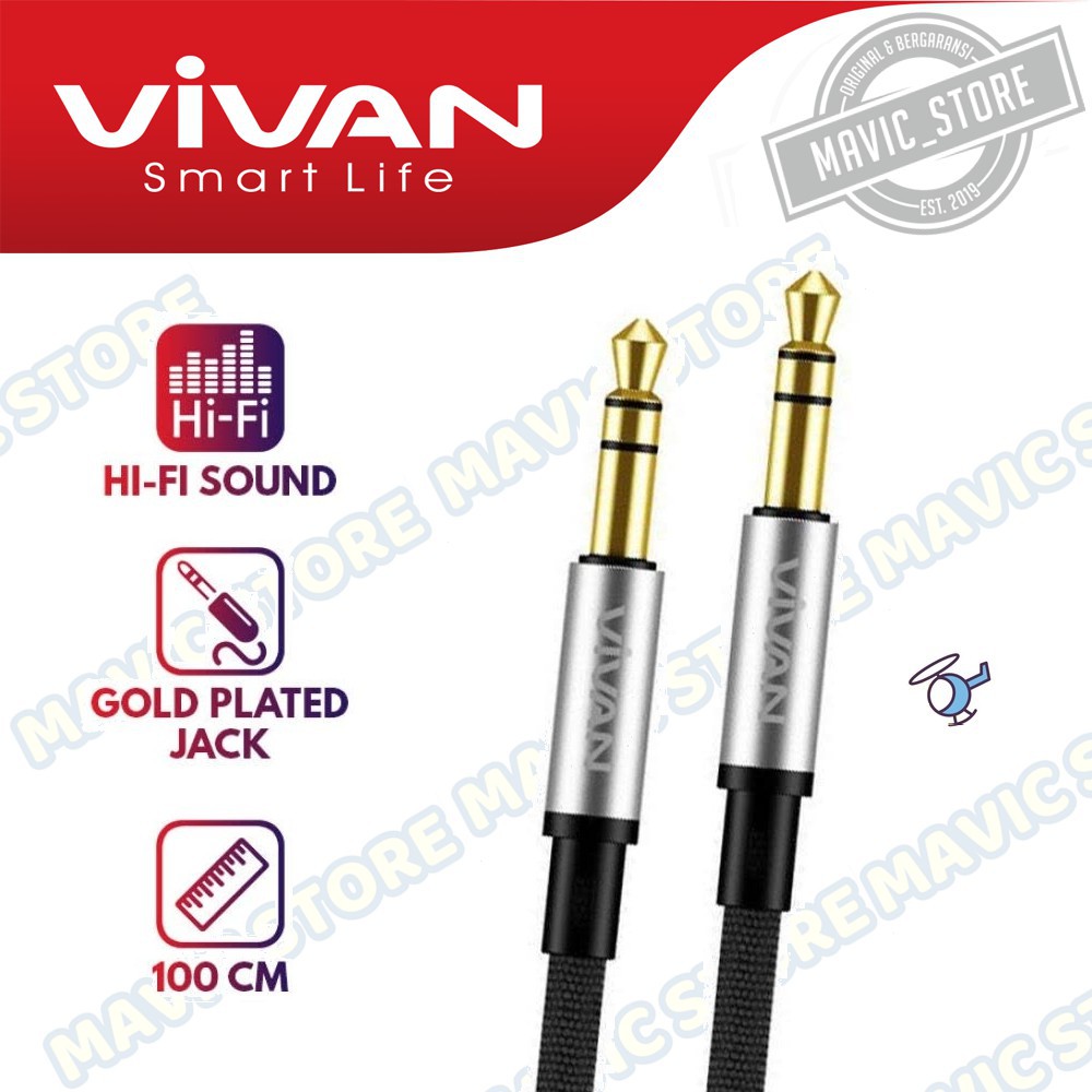 VIVAN Kabel Audio AUX 3.5mm 100cm AUX01 - Garansi Resmi 1 Tahun