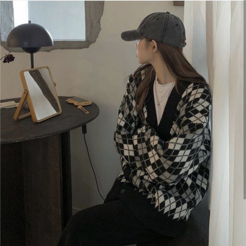 IMPORT WOMAN KNIT OVERSIZED CARDIGAN K-DRAMA TRUE BEAUTY KOREAN STYLE SOO AH KARDIGAN RAJUT WANITA MUSIM DINGIN