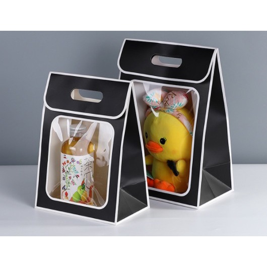 

PROMO PAPERBAG MIKA TRANSPARANT MODEL JINJING HANDLE ELEGAN - Hitam