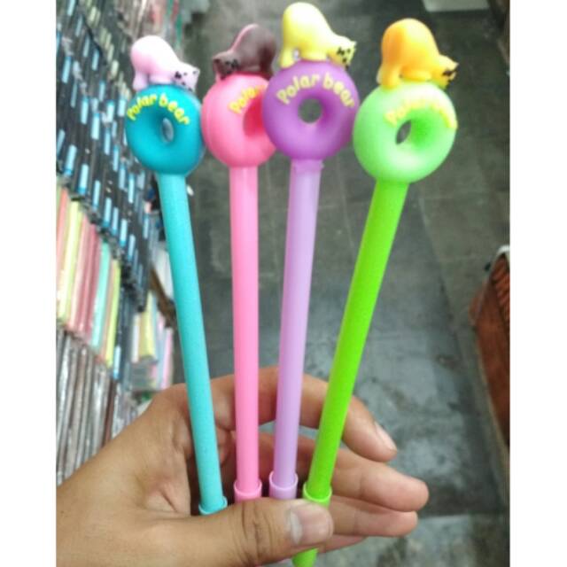

Pulpen Gel karakter Donat Bear unik