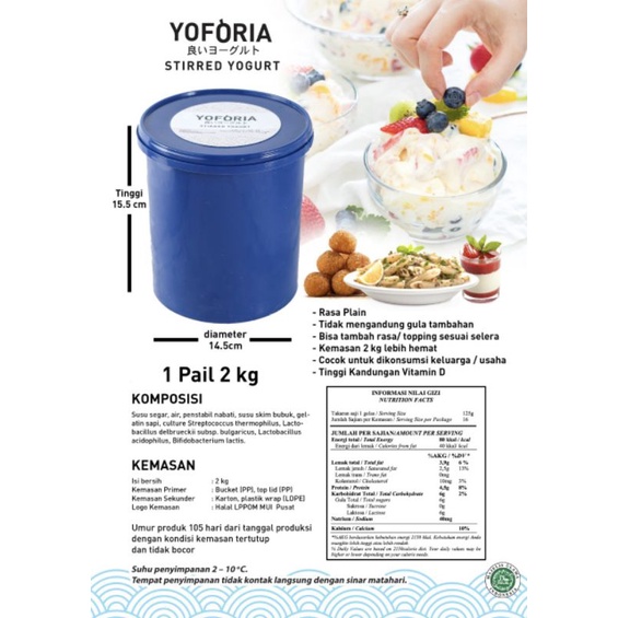 YOFORIA Stirred Yogurt (2 KG) - Plain Yogurt
