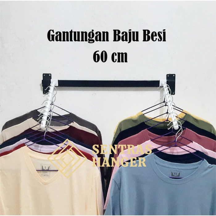 Gantungan Baju Pipa Kotak/Gantungan baju dinding/Gantungan baju Paket 2 in 1/Gantungan baju suling