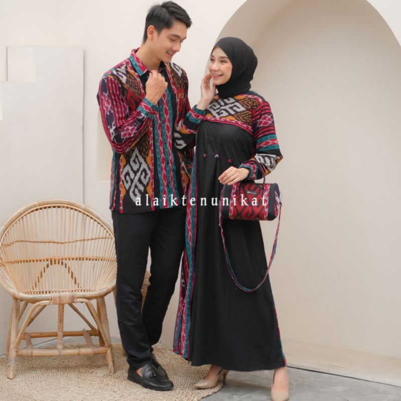 COUPLE BAJU TENUN SASMAYA 03 KEMEJA TENUN DAN GAMIS TENUN JEPARA