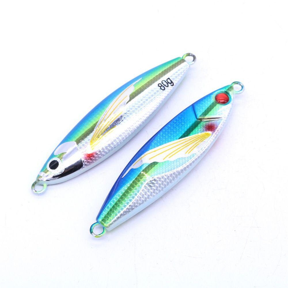 TOP 40g 60g 80g 100g Logam Metal Jig Bass Hook Memimpin Pengecoran Bersinar Slow Jigging Memancing Umpan