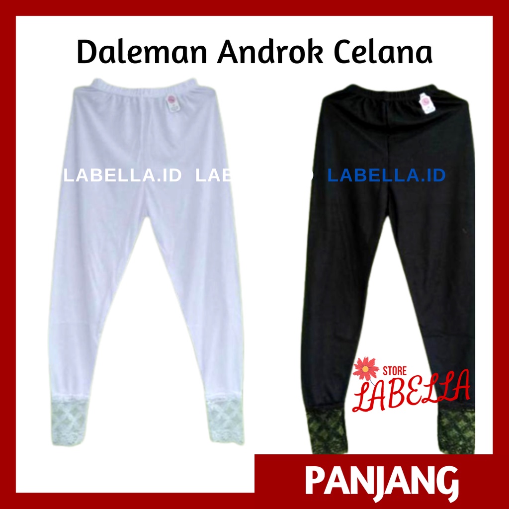 ANDROK CELANA PANJANG WANITA AKSEN RENDA | ANDROK HAJI | LEGGING RENDA - LABELLA
