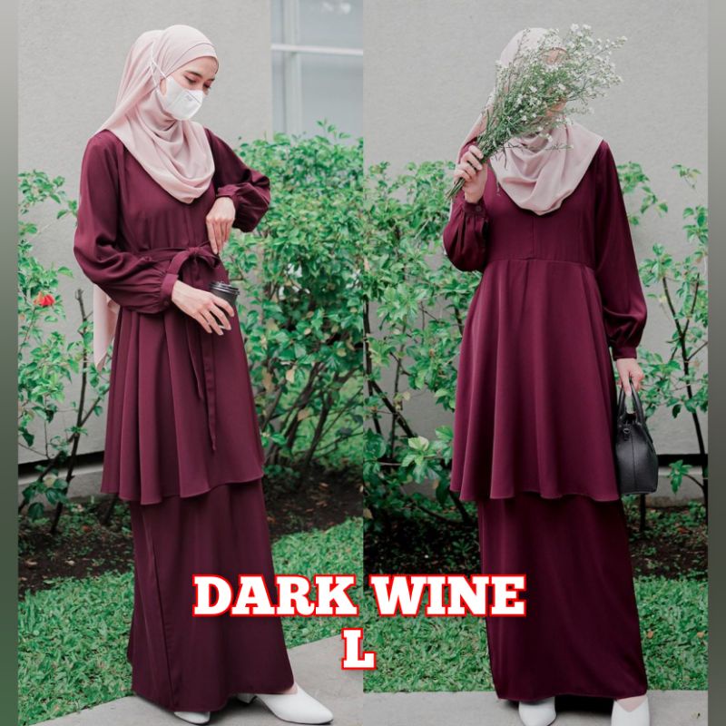 (SIAP KIRIM) MALAYA DRESS "DARKWINE L" BY AZMIZA