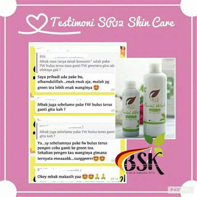 Facial Wash Green Tea SR12  / Sabun Wajah Normal / Sabun Berminyak Jerawat