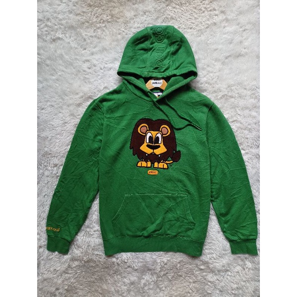 Pancoat Pop Lion Pullover Hoodie in Green Forest