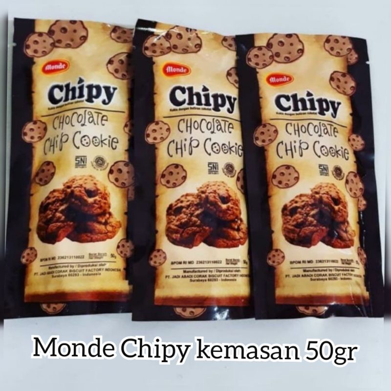 

BISKUIT MONDE CHIPY CHOCOLATE CHIP COOKIES 50 GRAM / SNACK KUKIS COKLAT ENAK / CEMILAN