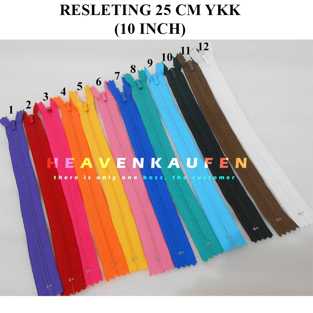 Resleting Zipper YKK 25 cm Warna Murah