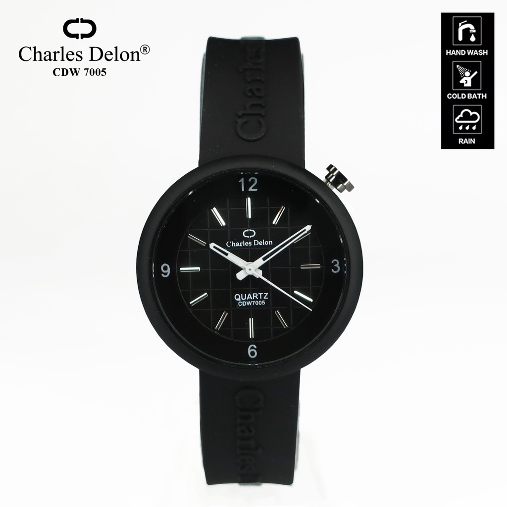 Jam Tangan Wanita Watch Karet Anti Air Box Original Charles Delon CDW 7005