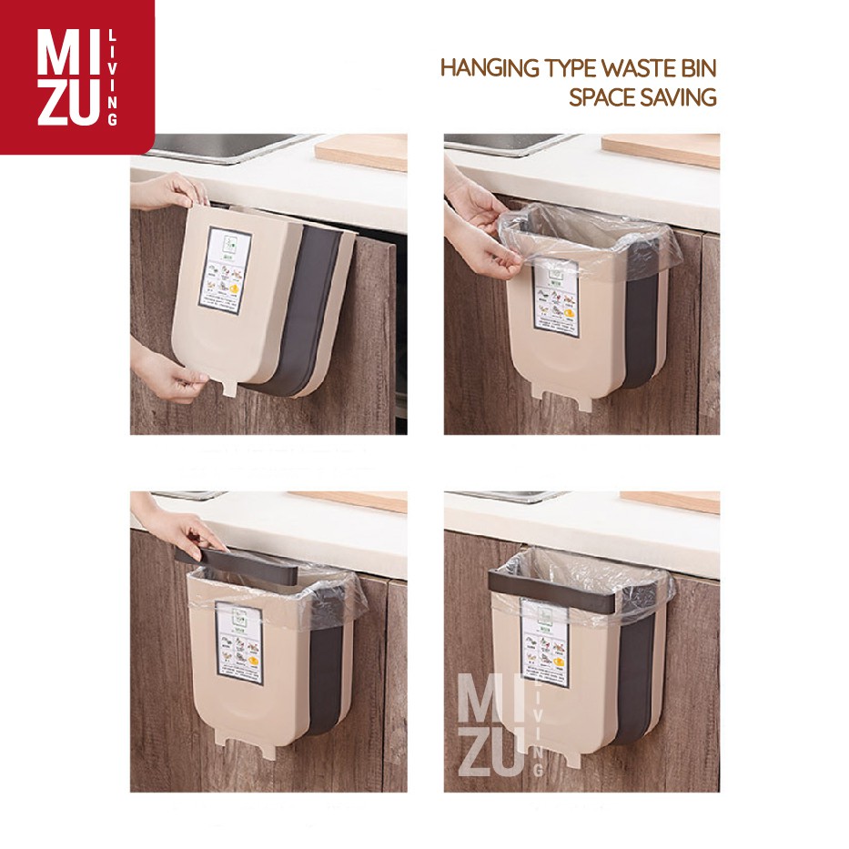 GOMIPOP Foldable Trash Bin Tempat Sampah Gantung Tong Sampah Dapur Lipat