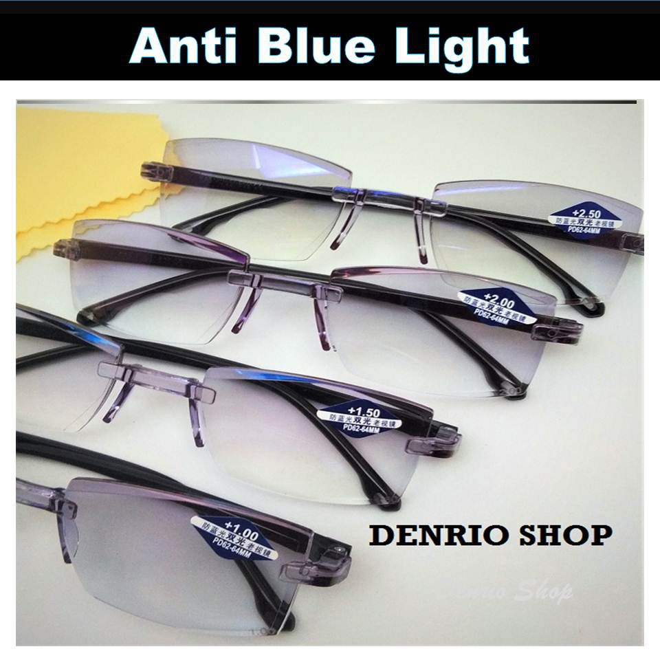 Kacamata Baca Plus 1.00 Plus 1.50 Plus 2.00 Plus 2,50 Anti Blue Light - Unisex