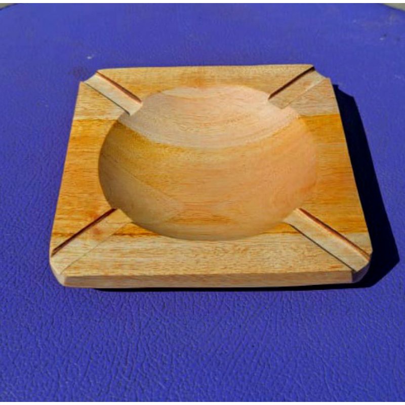 Asbak kotak kayu mahoni 12cm