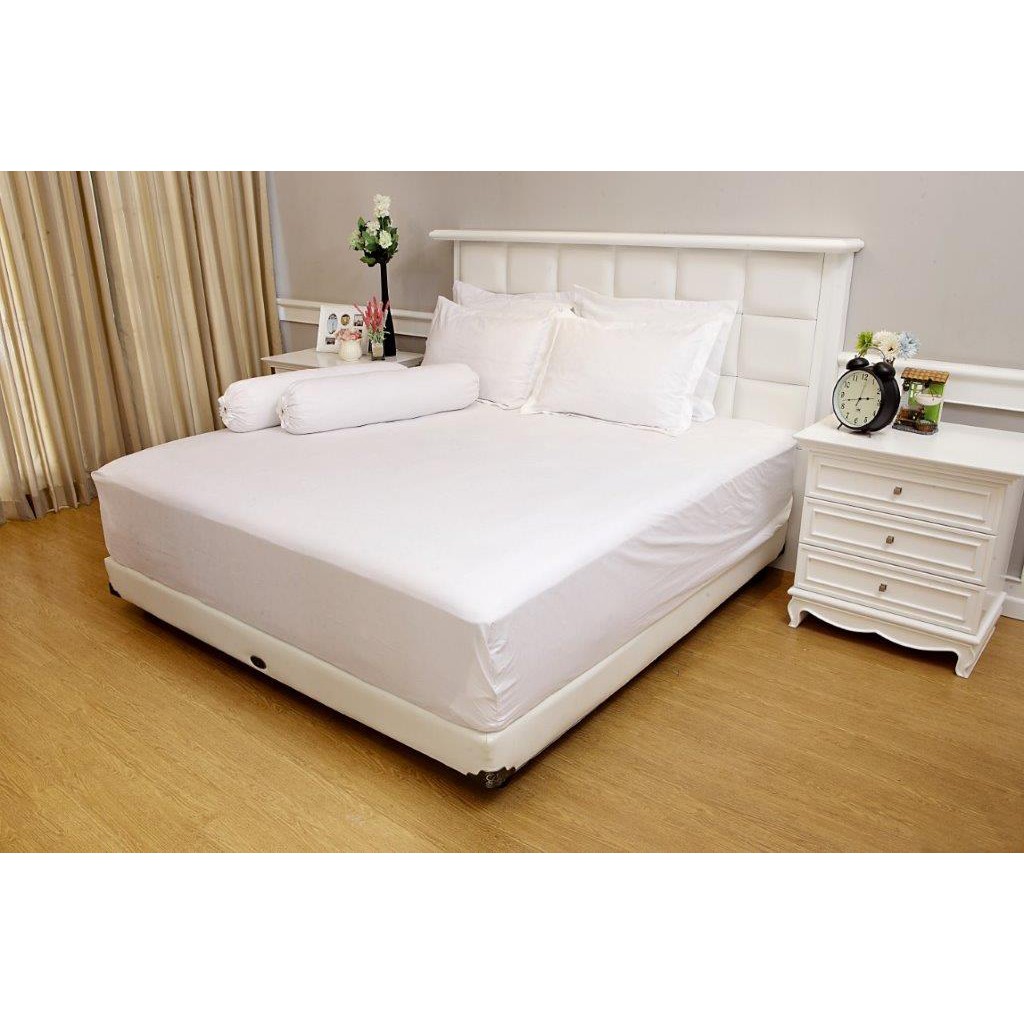 WW Sprei  Tinggi 30 cm Vallery Quincy 180 WHITE 180x200 