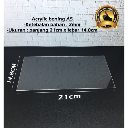 

Akrilik Lembaran A5 1.5mm / Acrylic Potongan bening A5 1,5mm Grosir