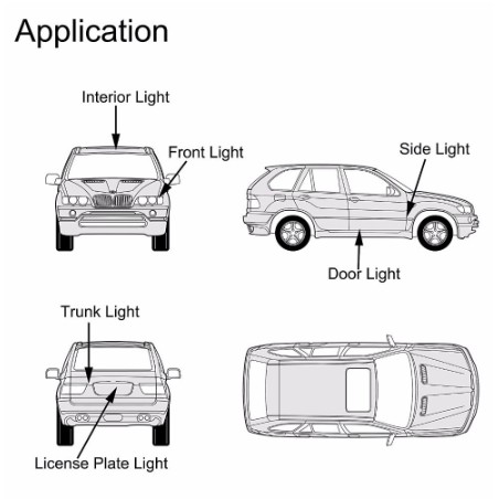 Lampu LED T10 Rotary 3014 24 Titik Senja Sein Sen Rem Plat Mobil Motor Super Bright