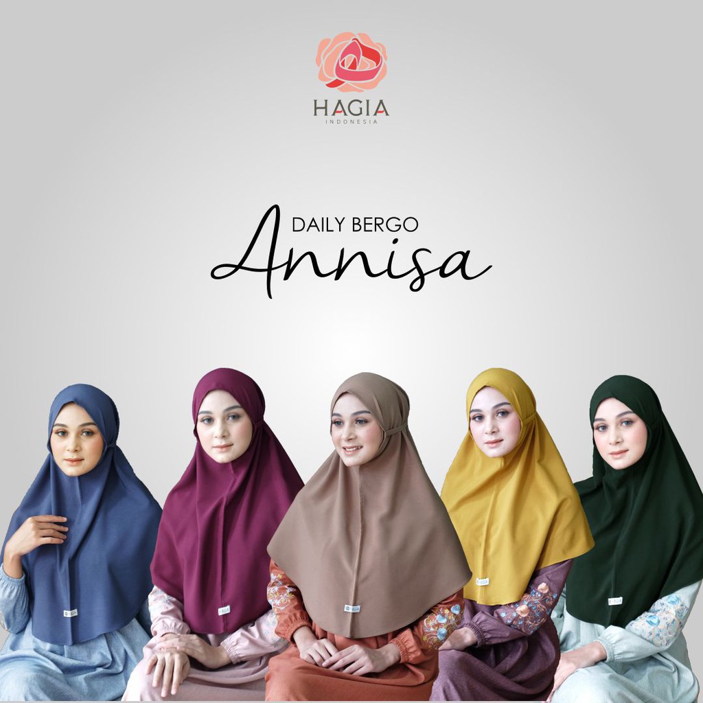 Daily BERGO ANNISA MOM by HAGIA INDONESIA bahan platinum crepe lembut adem tidak menerawang &amp; lebar