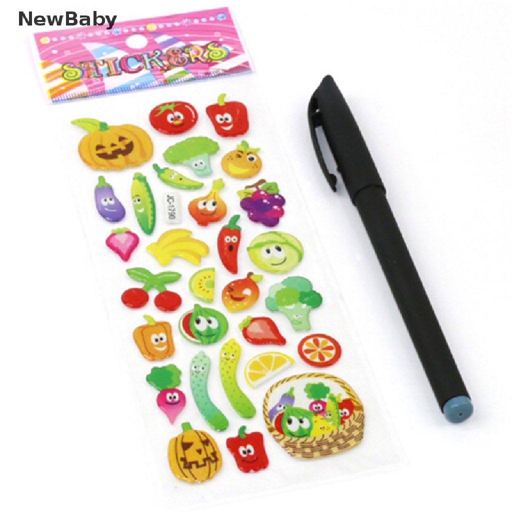 5 Lembar Stiker Bubble Puffy Motif Kartun Lucu Untuk Scrapbookhadiah Anak