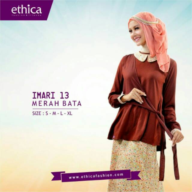 Ethica Imari 13 Merah Bata Setelan Atas Bawah Rok