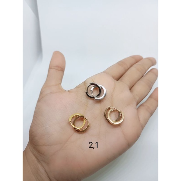 anting perak 925 asli lapis emas anting donat listring mp full anting fashion import silver925