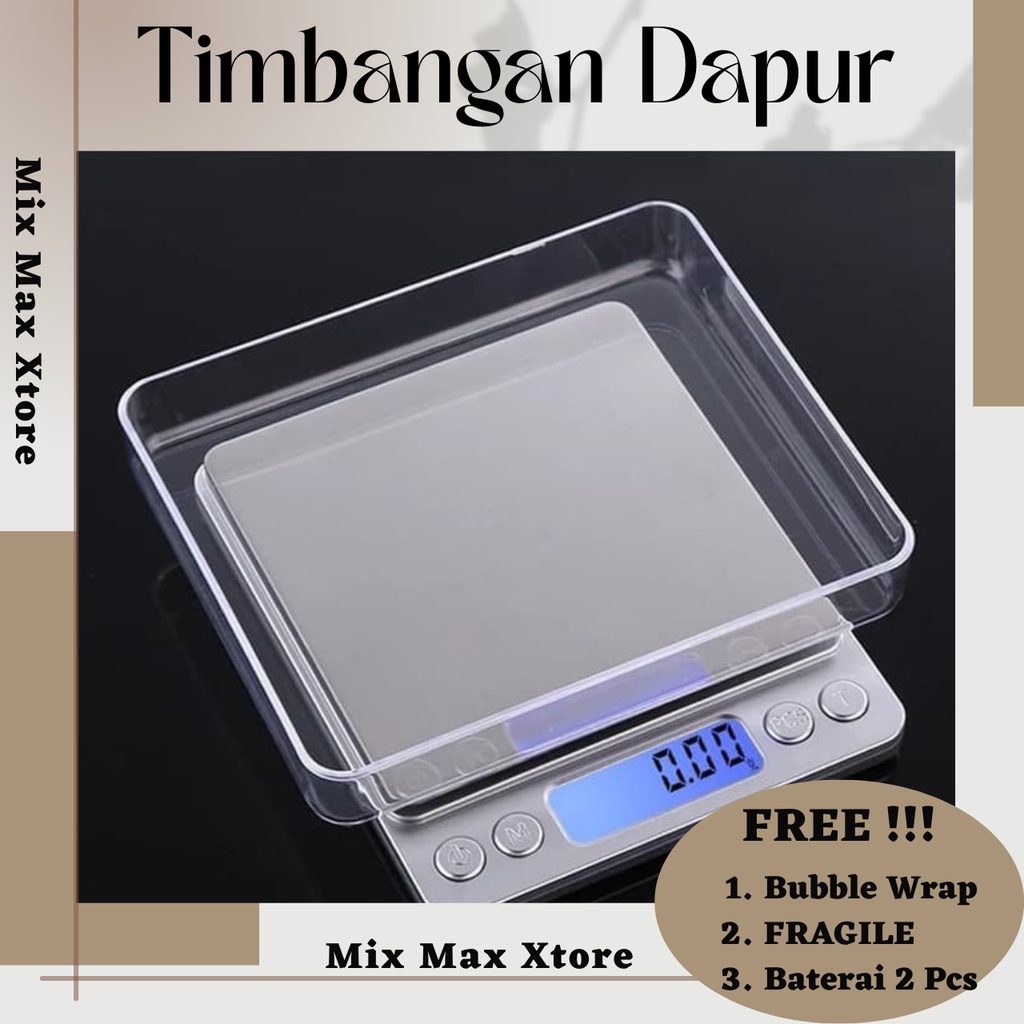 Taffware Timbangan Dapur Digital Mini Digipound Scale akurasi gram (4 Ukuran gram) (i2000)- Silver