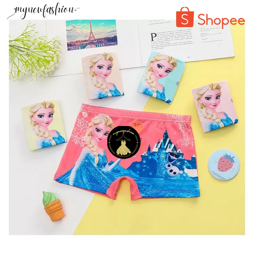 newmyfashion-6 PCS Boxer Anak Frozen Elsa CD Celana Boxer Anak Cewe Bokser Anak Perempuan Kancut