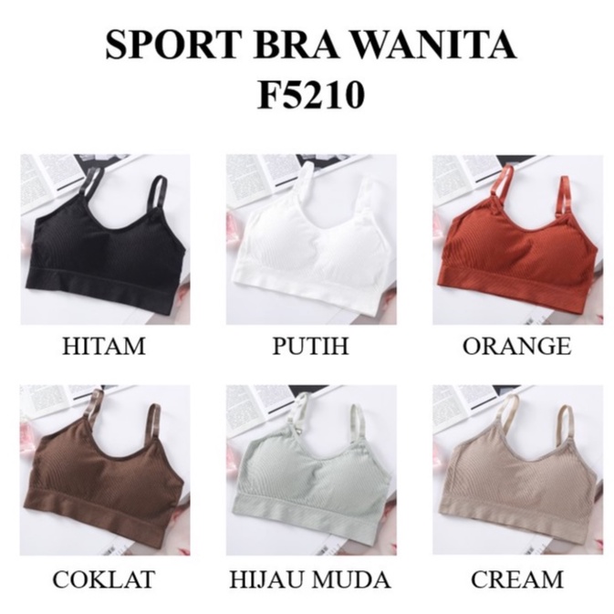 COD - F5210 Pakaian Dalam Wanita / Bra Tanpa Kawat Wanita / Sport Bra Yoga Wanita / BH Bra Push Up