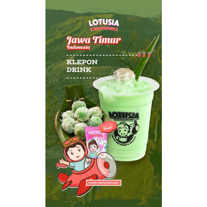 1 kg Lotusia Klepon Drink Premix (minuman serbuk rasa klepon)