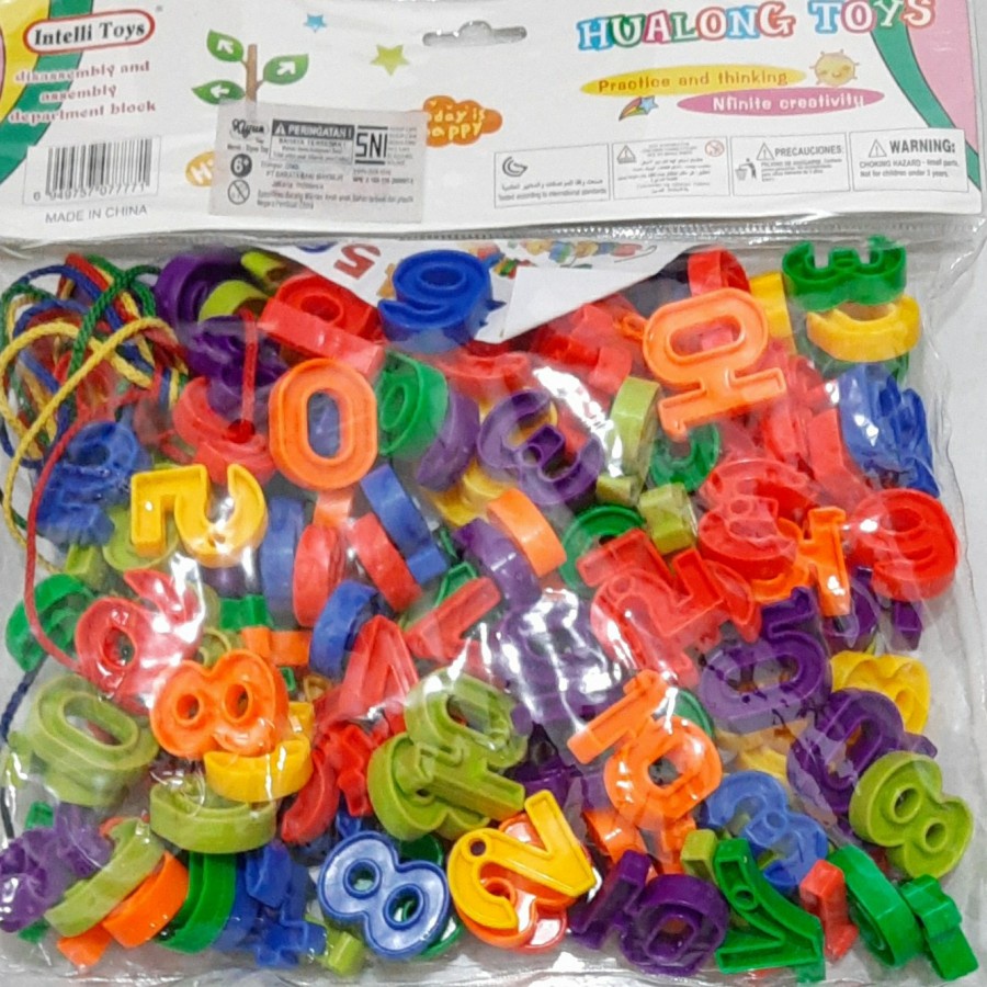 Lego Puzzle Blocks Mainan/Edukasi Anak Angka Huruf Meronce Harga Oke***
