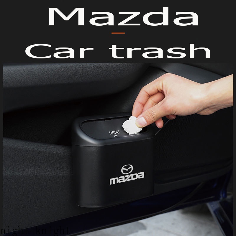 Tempat Sampah Mobil Gantung Kendaraan Sampah Debu Kotak Penyimpanan Kotak Hitam Abs Square Menekan Jenis Tempat Sampah Aksesoris Interior Mobil For Mazda CX-30 CX-8 Mazda3 CX-3 CX-9 Mazda6 CX-5 Mazda2