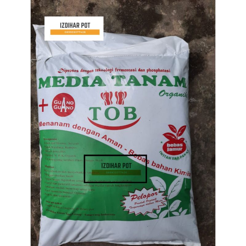 tanah untuk tanaman media tanam organik TOB - SIAP PAKAI TOB