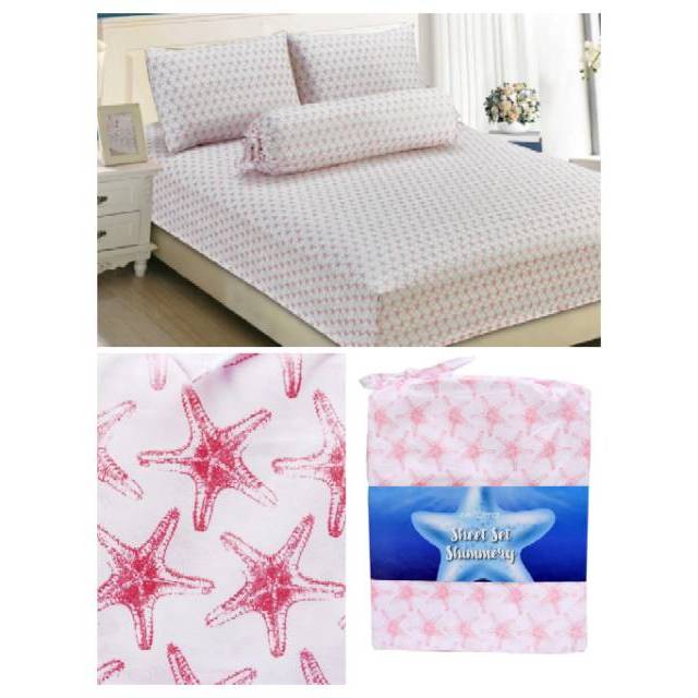 INFORMA Linotela Sheet Set Shimmery - Sprei Set Linotela Motif Laut by Informa (READY STOCK)