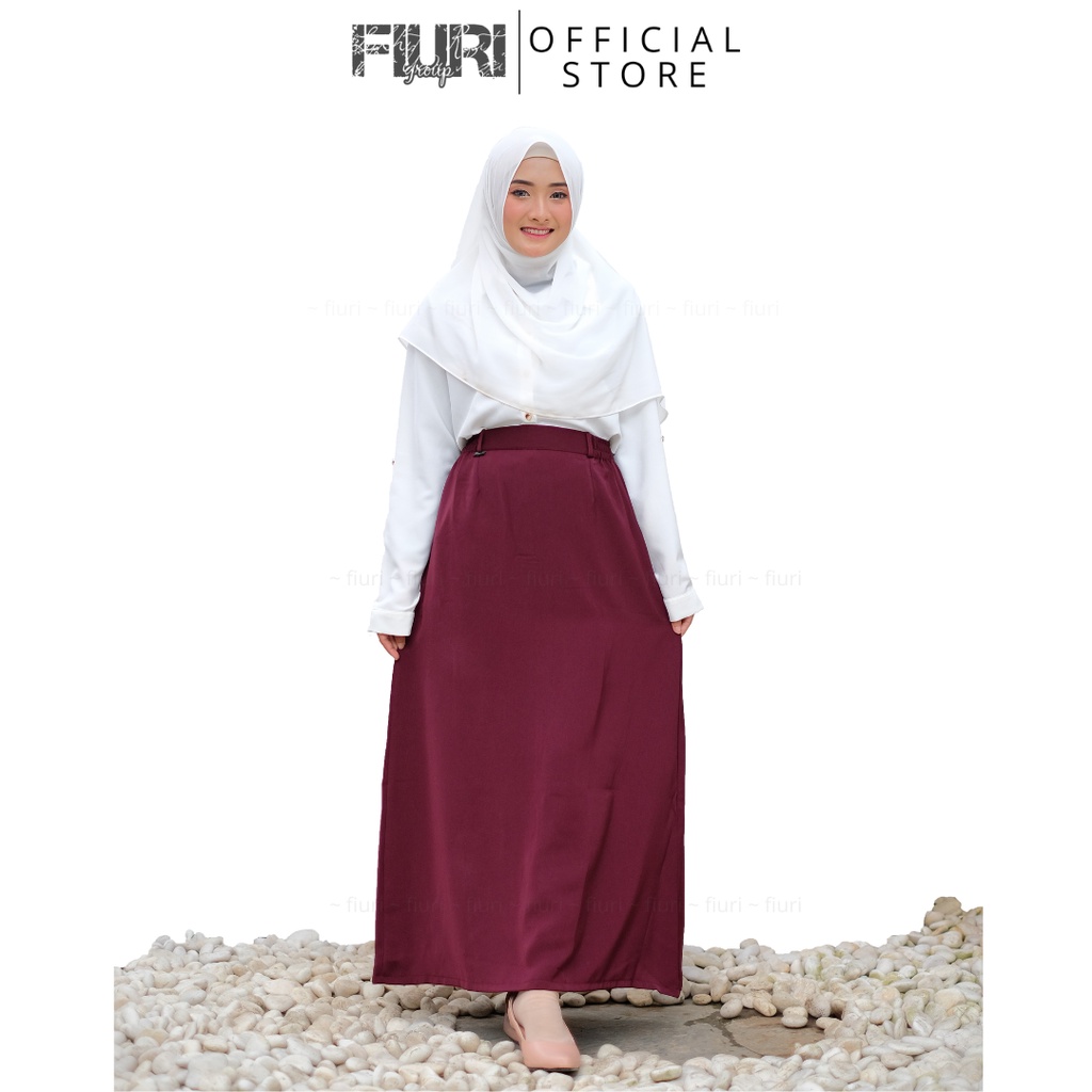 FIURI - Rok Kain Hitam Panjang Model A - Rok Kain Model A - A-Line Skrit - Rok Kerja Pelatihan Ospek Perawat Maba Mahasiswa Baru Muslimah Syari Murah Promo Diskon - Rok Dinas - Rok Putih Cokelat Coklat Abu Abu Hitam Besar Jumbo Big Size - Grouping