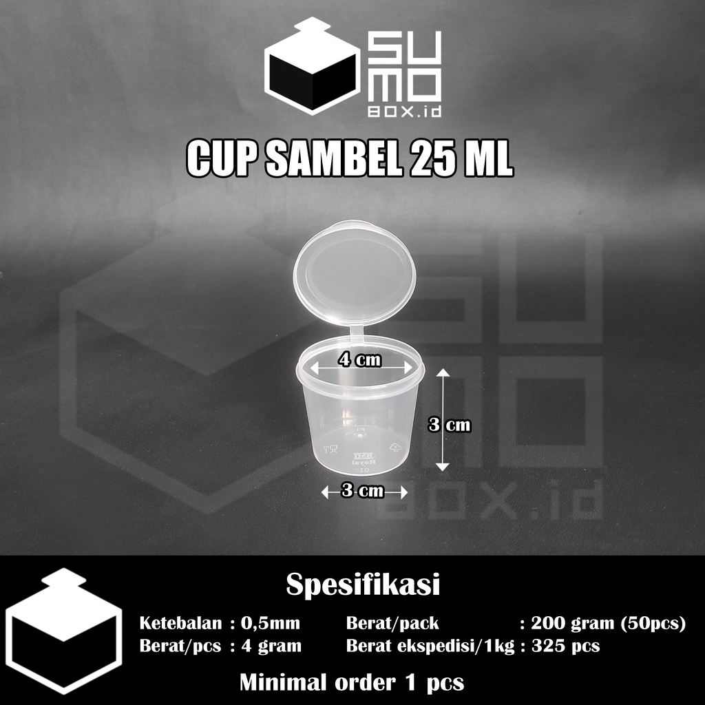 Cup Saus Klip 25ml / Wadah Plastik Saos Sambal Mayonaise / Thinwall Kontainer 25 ml Mini Anti Bocor Image 2