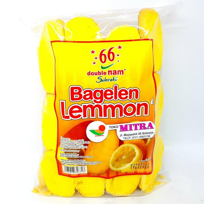 

DOUBLE NAM BAGELEN LEMMON 240gr | KUE KERING BAGEL LEMON ASLI MANIS