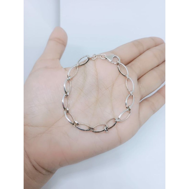 gelang rantai oval hollo silver925