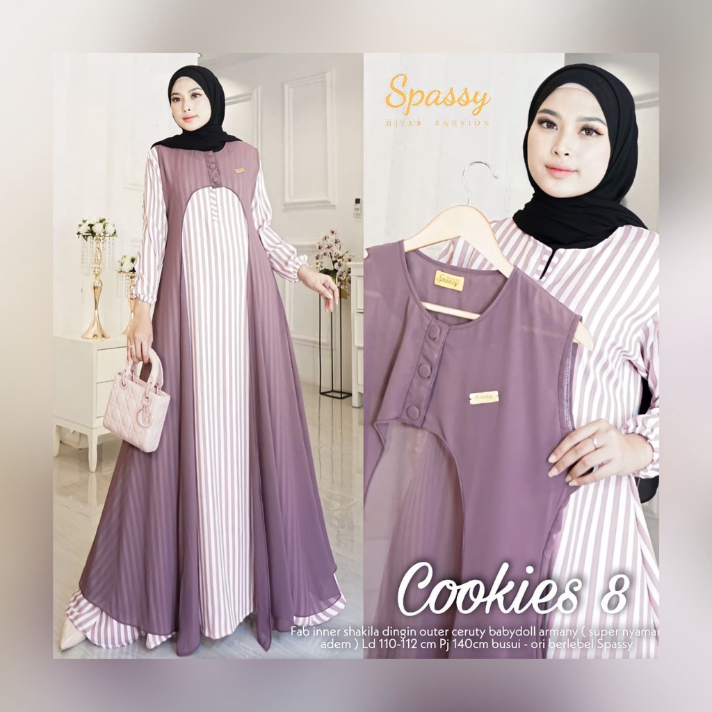 Gamis Terbaru 2021 Cookies Set 4 dan 8-Quenee Dress Big Size-Ukuran M L XL XXL XXXL 4L 5L-Baju Gamis