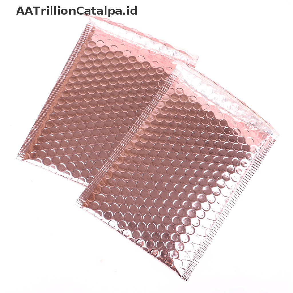 (AATrillionCatalpa) 10pcs Amplop Bubble Ukuran 15x20 + 4cm Warna Rose Gold Untuk Hadiah