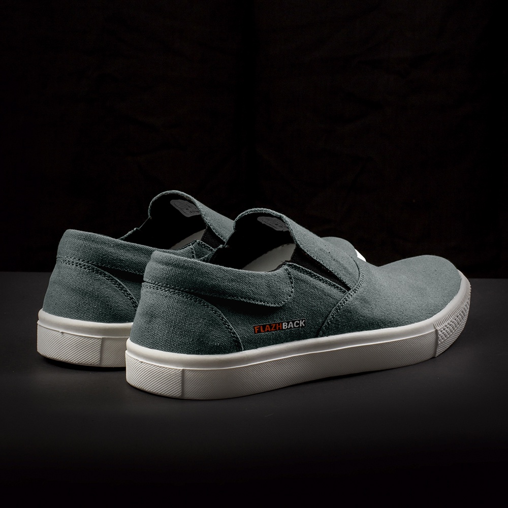 OWL GREY |ManNeedMe x FLAZHBACK| Sepatu Sneakers Pria Casual Slip On Kanvas ORIGINAL