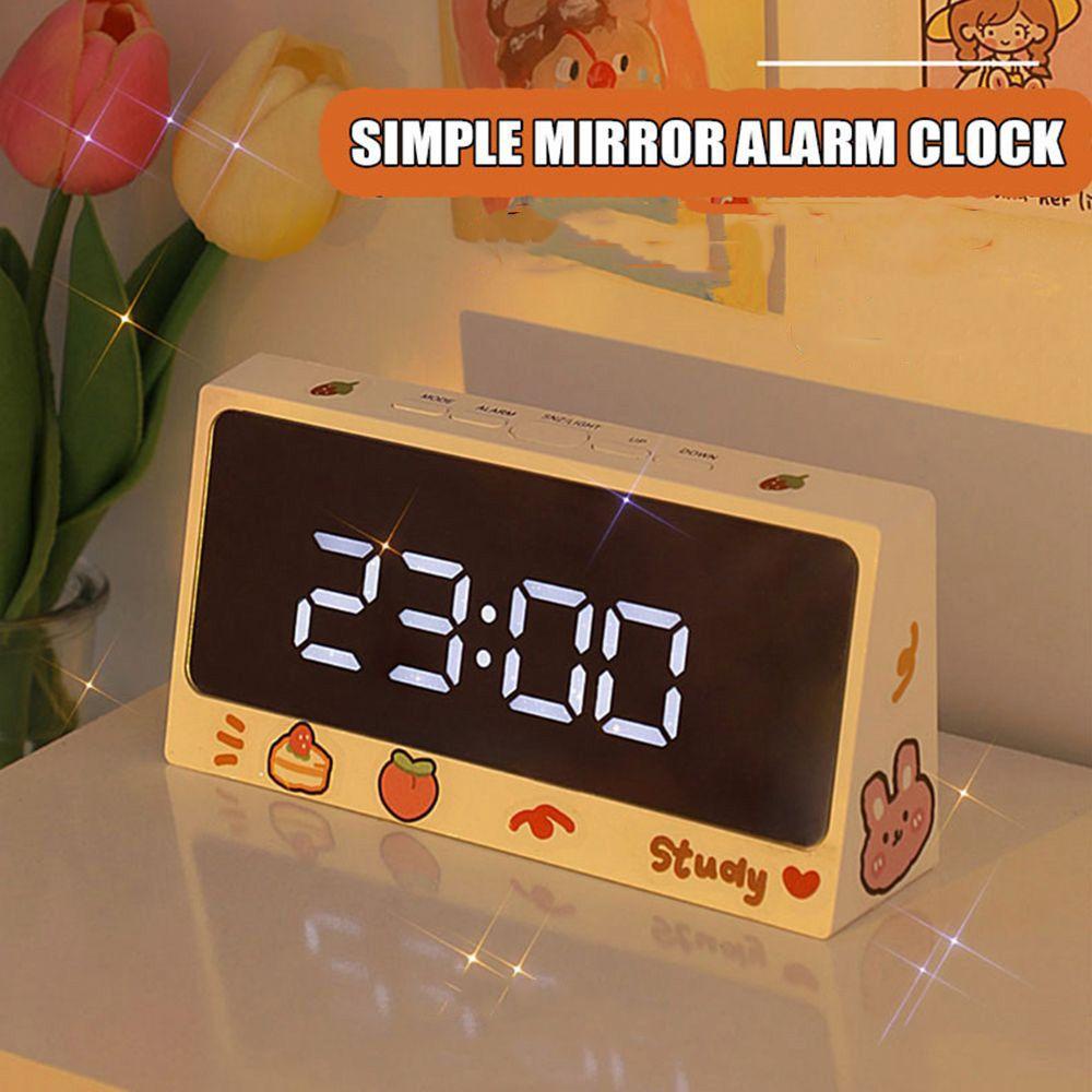 [Elegan] Jam Digital LED Cewek Jantung Meja Untuk Anak Dekorasi Rumah Mirror Clock